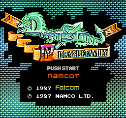Dragon Slayer IV title screen for Famicom